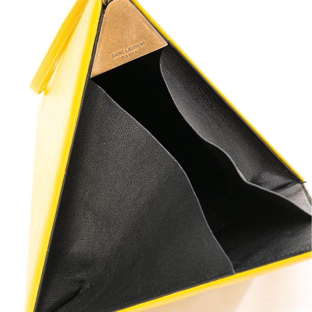 Yves Saint Laurent Yellow Triangle Wristlet Bag - Picture 6 of 8